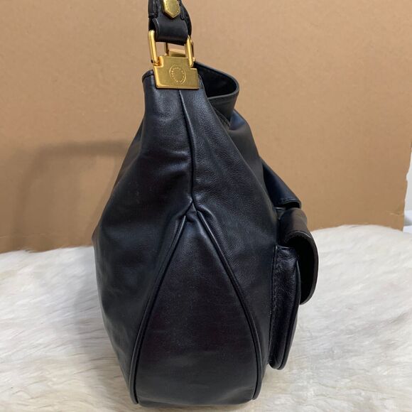 MARC JACOBS Vintage Black Leather Totally Turnlock Double Pocket Slouch Hobo - Picture 5 of 16